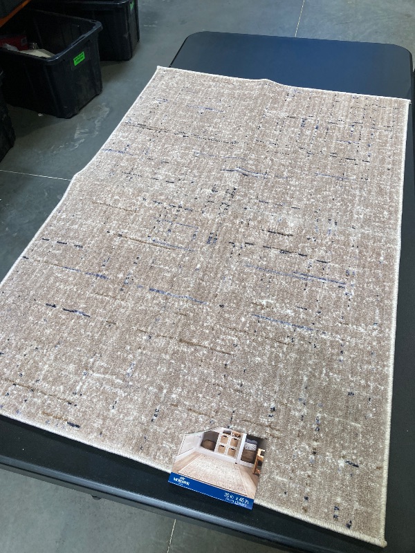 Photo 1 of Mohawk Tangiers Accent Rug, 30" x 45", Beige/Blue Matrix