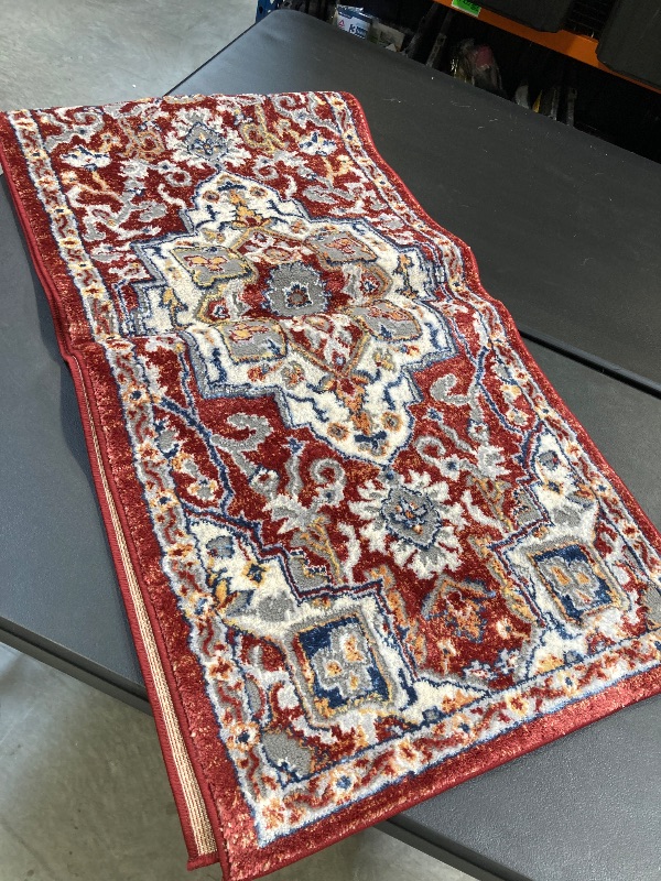 Photo 1 of  Henley Area Rug or Runner, Sempre Red Family Friendly , Stain Resistant 26 X 96 