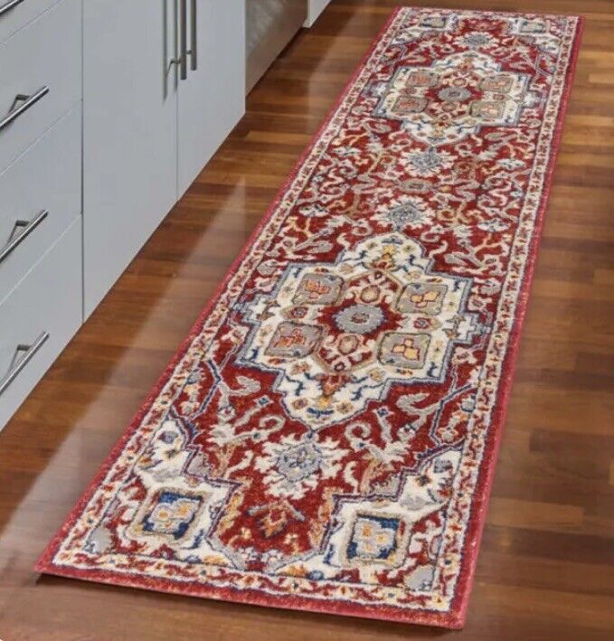 Photo 1 of Henley Area Rug or Runner, Sempre Red Family Friendly , Stain Resistant 26 X 96