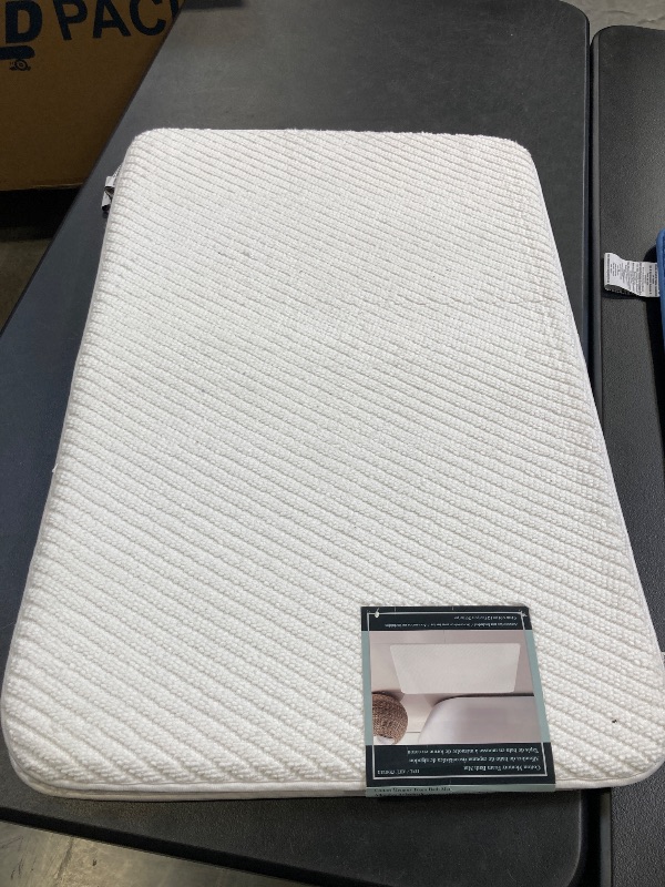 Photo 1 of Mineral Spring Cotton Memory Foam Bath Mat, white, 2 x 3 feet