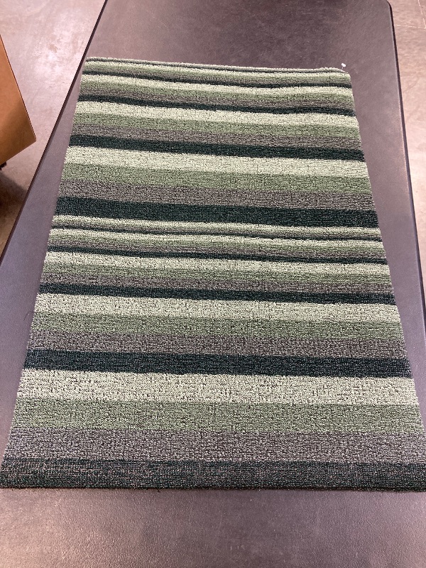 Photo 1 of Chilewich Mat Indiana Door & Floor Mat, Green, 2 x 3 feet