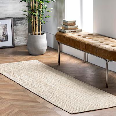 Photo 1 of Off the Loom Runner Rug Cream 2ft x 7 ft
