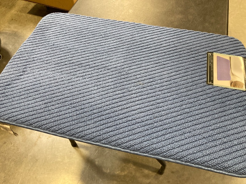 Photo 1 of Cotton Memory Foam Bath Mat, 24 x 36 inches, Blue