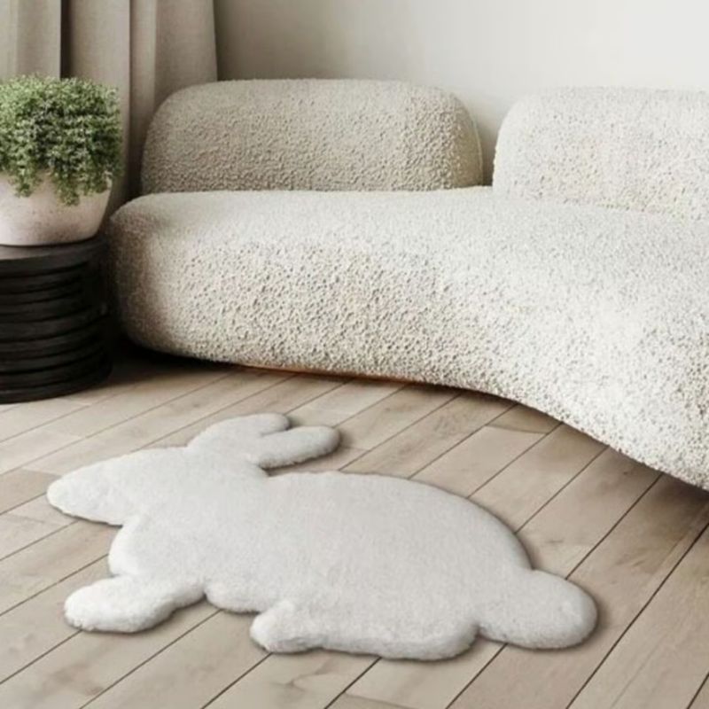 Photo 1 of Mon Chateau Faux Fur Shaped Rug, bunny