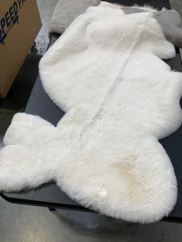 Photo 1 of Mon Chateau Faux Fur Shaped Rug, bunny