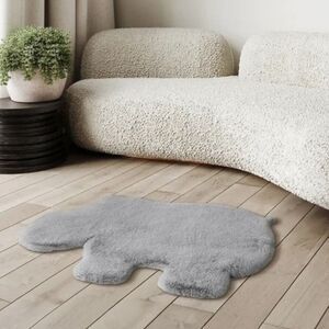 Photo 1 of Mon Chateau Faux Fur Shaped Rug, hippo 