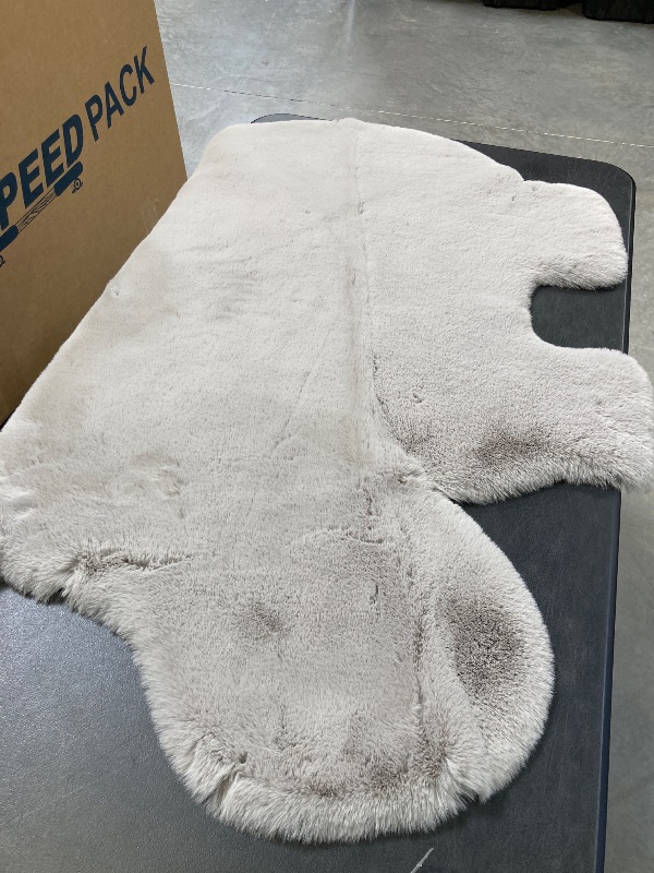 Photo 1 of Mon Chateau Faux Fur Shaped Rug, hippo 
