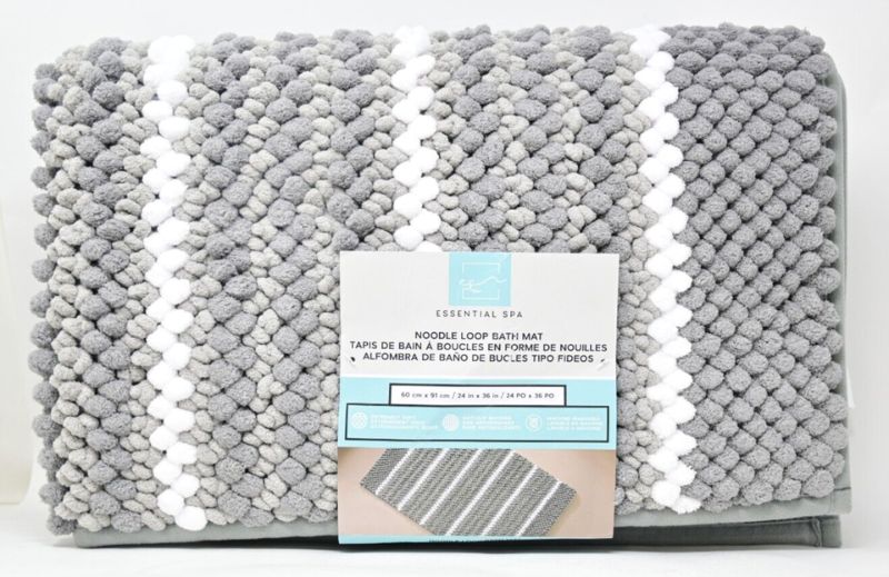 Photo 1 of Essential Spa Noodle Loop Bath Mat 24" X 36" Charcoal 