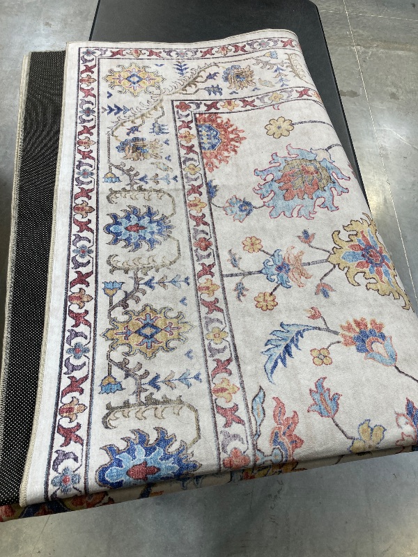 Photo 1 of  Gertmenian Indoor Boho Area Rug - 8x10 Large, Non Slip, Super Strong, Ideal for High Traffic Areas in Bedroom, Living Room, Kitchen - Cullen, Cream/Multi