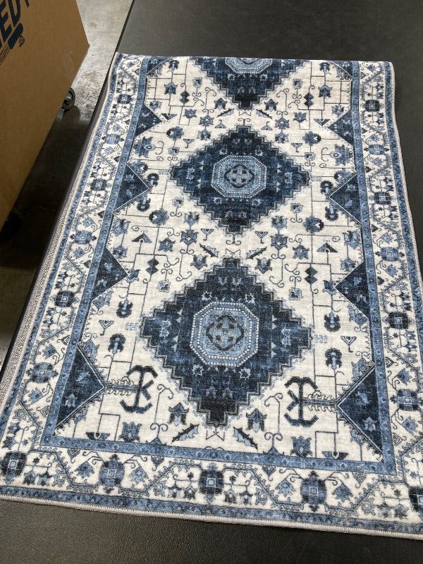 Photo 1 of Wyatt & Ash Washable Indoor Area Rug, Cyrus, 2 x 6 feet