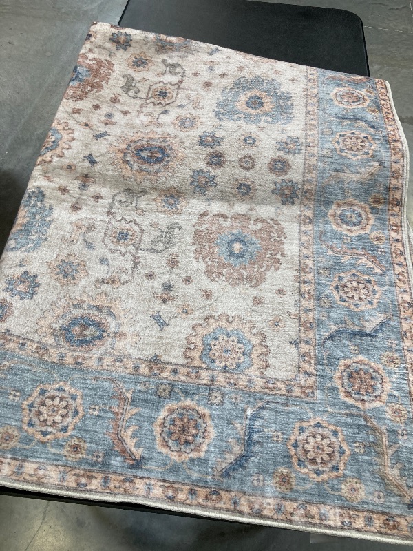 Photo 1 of Wyatt & Ash Washable Indoor Area Rug, Dalileh 5 ft. 3 in x 7 ft. x 5 in