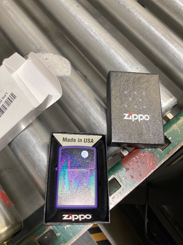 Photo 1 of Zippo Northern Lights Design Purple Matte Pocket Lighter
