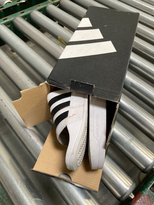 Photo 1 of adidas Unisex Shower Slide Sandal, White/Core Black/White, 9 US Men
