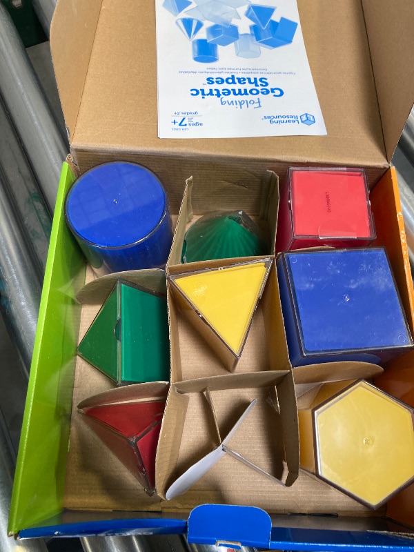 Photo 1 of Learning Resources Folding Geometric Shapes - 16 Pieces, Ages 7+ Geometry Accessories, Teacher Aids, Math Helper, Teacher Supplies, Math Games for Kids,Back to School Supplies