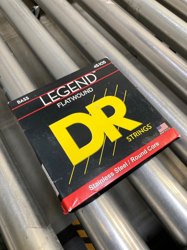 Photo 1 of DR Strings Legend- Polished Flatwound Stainless Steel Bass Strings: Medium 45-105