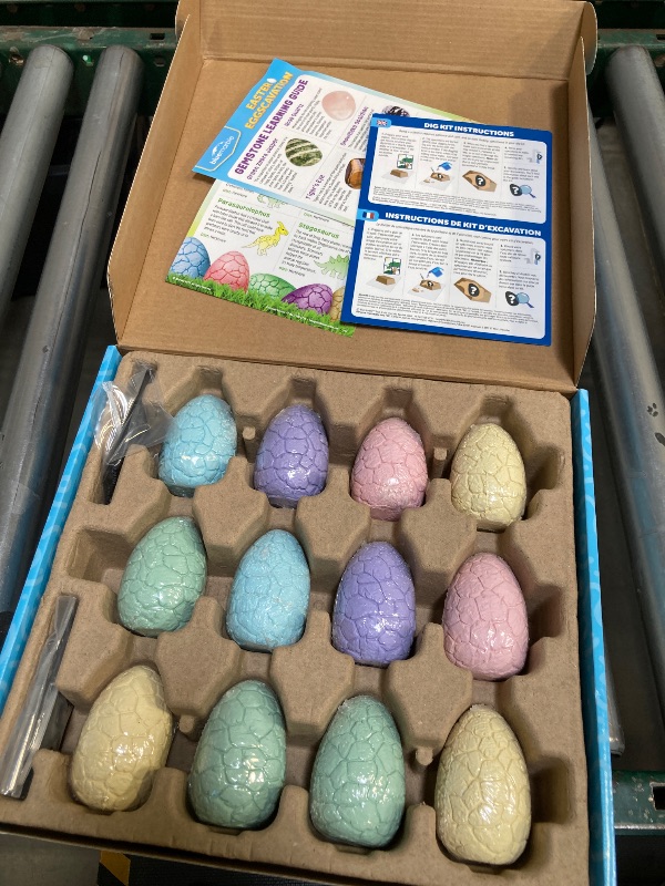 Photo 1 of Blue Marble Easter Eggscavation Dig Kit - 12 Easter Egg Dig Bricks with Real Gemstones & Glow in The Dark Dinosaur Figures, Includes Dig Tools, Egg Hunt or Dig Party Activity, Easter Basket Stuffers
