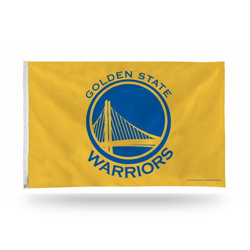 Photo 1 of Rico Industries NBA Golden State Warriors - Yellow 3-Foot by 5-Foot Single Sided Banner Flag with Grommets