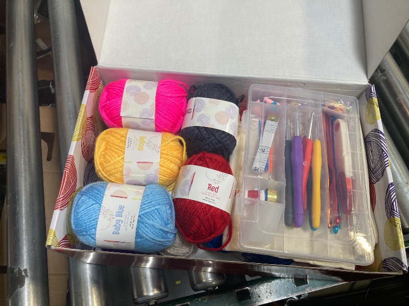 Photo 1 of 73 Piece Crochet Kit with Crochet Hooks Yarn Set - Premium Bundle Includes Yarn Balls, Needles, Accessories Kit, Canvas Tote Bag and Lot More - Starter Pack for Kids Adults – Beginner, Professionals.
