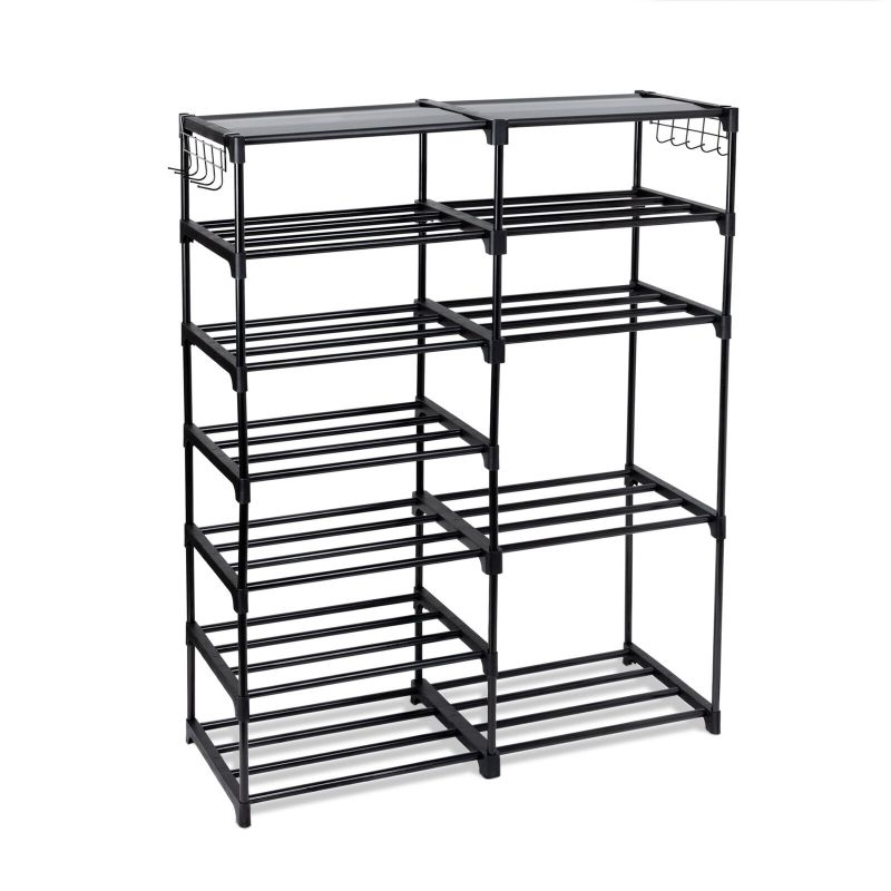 Photo 1 of  7-Tier Black Shoe Rack at Home, Plastic 