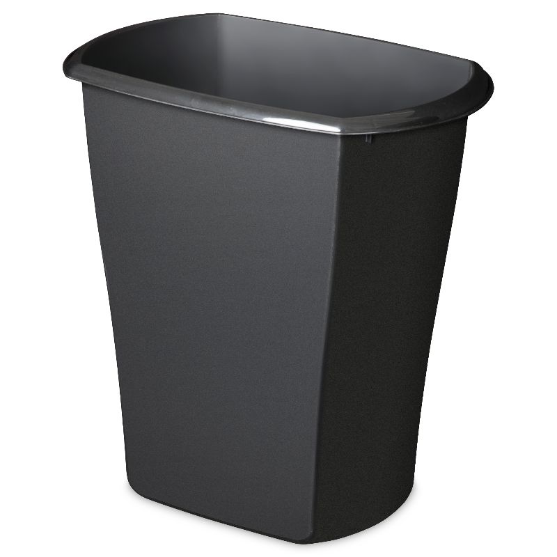 Photo 1 of PACK OF 2, Sterilite 10 Gal. Rectangular Wastebasket Plastic Black 