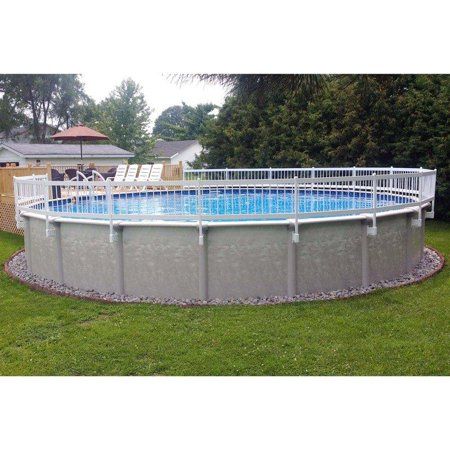 Photo 1 of ONE BOX OF SET, MISSING OTHER BOXES IN SET, Vinyl Works of Canada Base Kit C - 24 Resin Above Ground Pool Fence Kit 2 Sections C24E2-W