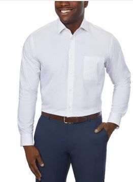 Photo 1 of Calvin Klein Men’s Wrinkle Free Dress Shirt, WHITE/BLUE, SIZE XL