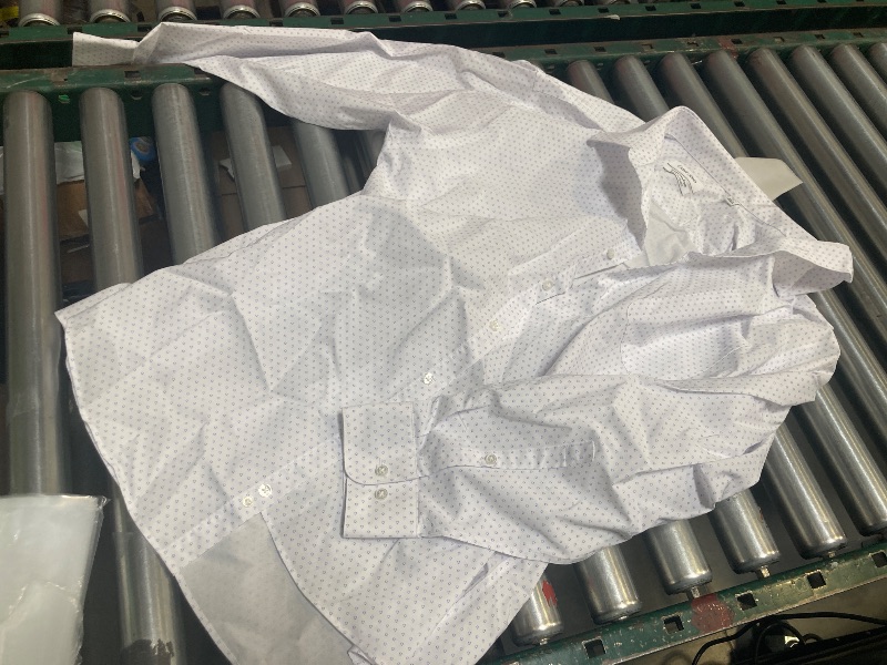 Photo 1 of Calvin Klein Men’s Wrinkle Free Dress Shirt, WHITE/BLUE, SIZE XL