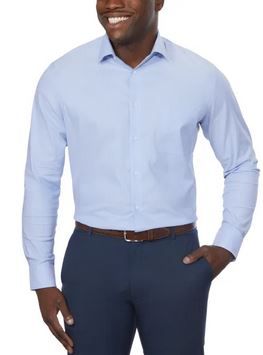 Photo 1 of Calvin Klein Men’s Wrinkle Free Dress Shirt, BLUE, SIZE XL