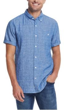 Photo 1 of Weatherproof Vintage Men’s Linen/Cotton Short Sleeve Woven Shirt, SIZE L