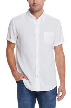 Photo 1 of Weatherproof Vintage Men’s Linen/Cotton Short Sleeve Woven Shirt, SIZE L