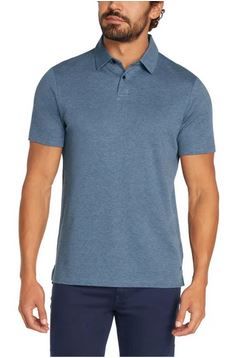 Photo 1 of Banana Republic Men's Luxe Touch Performance Polo Shirt, BLUE, SIZE M