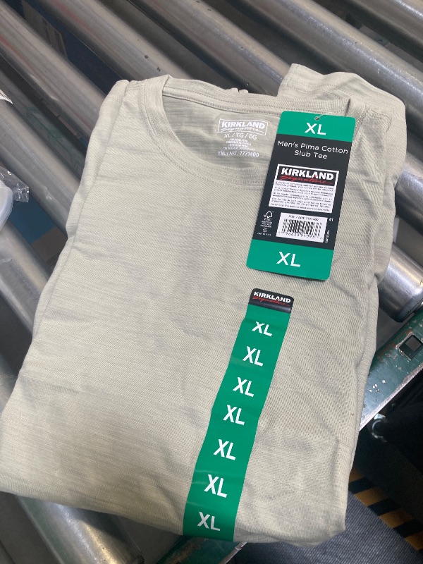 Photo 1 of KIRKLAND Signature Men's Short Sleeve Pima Cotton Slub T-Shirt (US, Alpha, X-Large, Regular, Regular, Khaki)