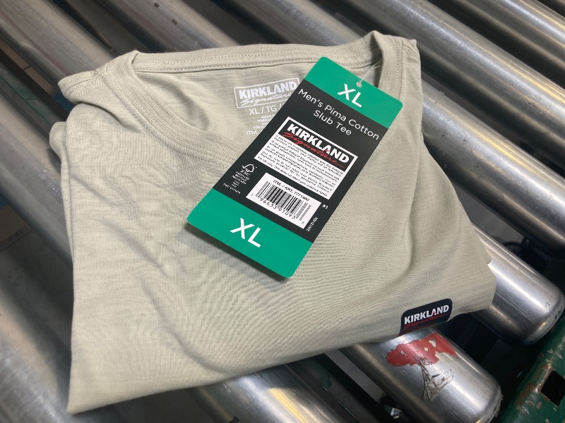 Photo 1 of KIRKLAND Signature Men's Short Sleeve Pima Cotton Slub T-Shirt (US, Alpha, X-Large, Regular, Regular, Khaki)