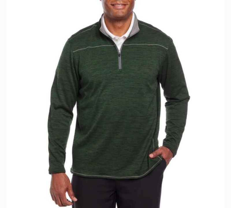 Photo 1 of Pebble Beach Men's 1/4 Zip Dry-Luxe Performance Pullover Green Size XLarge