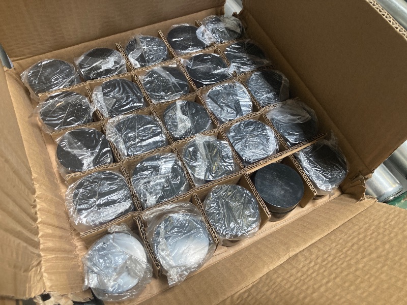 Photo 1 of 1oz Glass Jar with Lid, Hoa Kinh 25Pack Amber Round Containers Cosmetic Glass Jars with Inner Liners and Black Lids Travel Jars for Storing Lip and Body Scrub, Lotion, Body Butter, Bath Salts, Liquid
