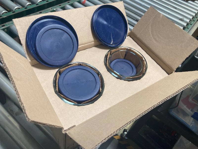 Photo 1 of Anchor Hocking 16 Piece Glass Storage Containers with Lids (8 Glass Food Storage Containers & 8 Navy Blue SnugFit Lids)