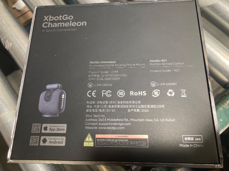 Photo 1 of XbotGo Chameleon AI Auto Sports Action Camera - 4K 60FPS Soccer Camera and Basketball Tracking Camera for Team Sports, Live Streaming, No Subscription, Works with iOS & Android (Pearl Grey)