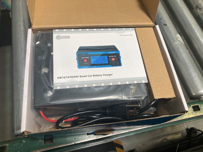 Photo 1 of AUTOUTLET Upgraded 8 Volt Battery Charger for Golf Cart Automotive Battery Charger and Maintainer 0-10A with Cable Clamps for 6/8/12/14/16/24V Lead-Acid Batteries