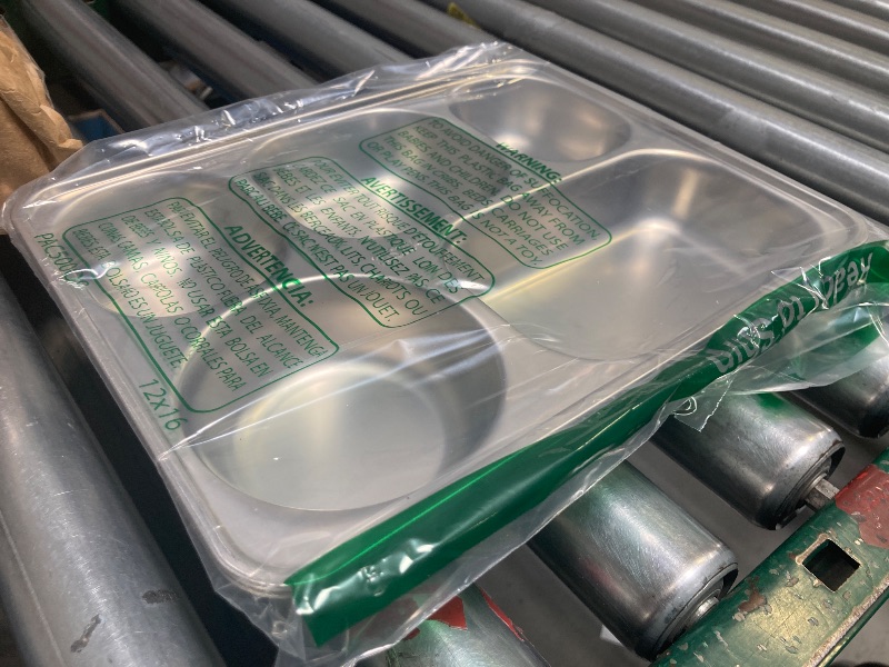 Photo 1 of AIYoo Set of 2 Stainless Steel Rectangular Divided Plates Tray 5 Sections Dinner Plates for Adults - Unbreakable Metal Plate for Campers, and Portion Control Reusable Plate