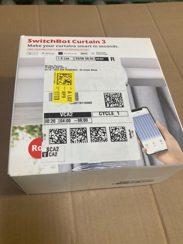 Photo 1 of SwitchBot Automatic Curtain Opener - Bluetooth Remote Control Smart Curtain with App/Timer, Upgraded High-Performance Motor, Add SwitchBot Hub to Work with Alexa, Google Home, HomeKit (Curtain 3, Rod)