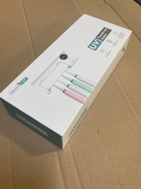 Photo 1 of StarWin UV Toothbrush Cleaner, Timer Function, Rechargeable Tooth Brush Holder Wall-Mounted for Bathroom, No Drilling, 4 Slots
