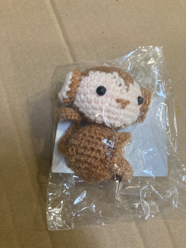 Photo 1 of Dalycro Positive Finger Dolls Handcrafted Crochet Monkey with Encouragement Card Cute Emotional Comfort Hugging Plush Inspirational Gift for Women Birthday (Finger Monkey)