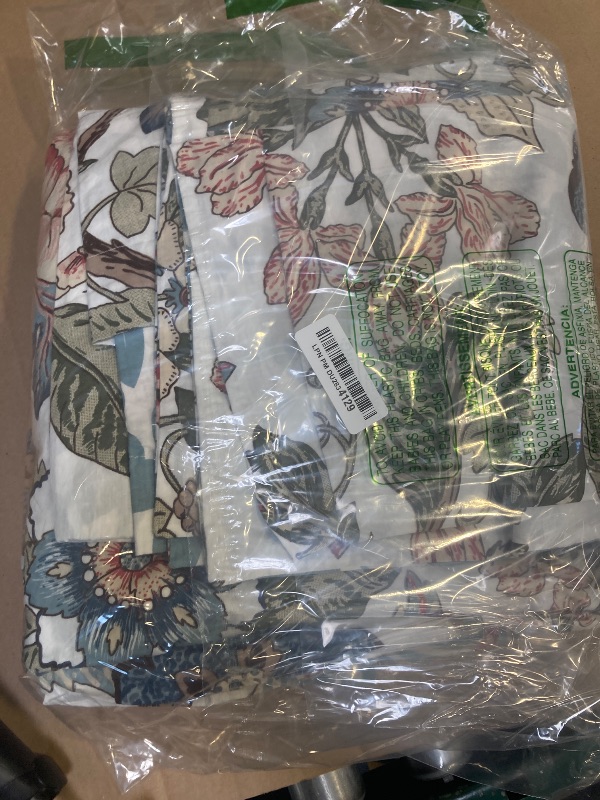Photo 1 of Lush Decor Sydney Reversible 100% Cotton Duvet Cover Set - Charming & Colorful Floral Leaf Design - 3 Piece Botanical Bedding Set With Shams - King, Green & Blue