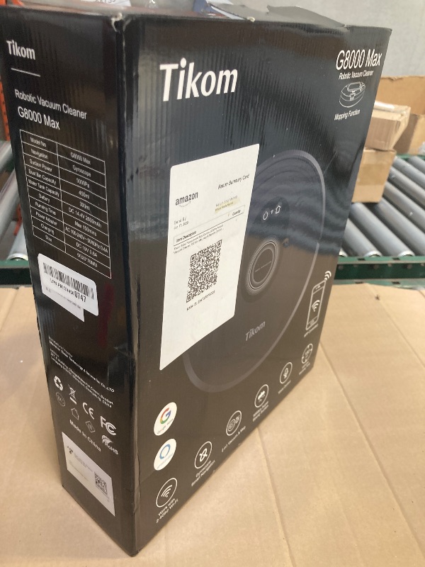 Photo 1 of Tikom Robot Vacuum and Mop Combo, 5000Pa Robotic Vacuum Cleaner, 150 Min Max, App & Remote Control, Ideal for Hard Floor, Carpet, Pet Hair, Self-Charge(G8000 Max)