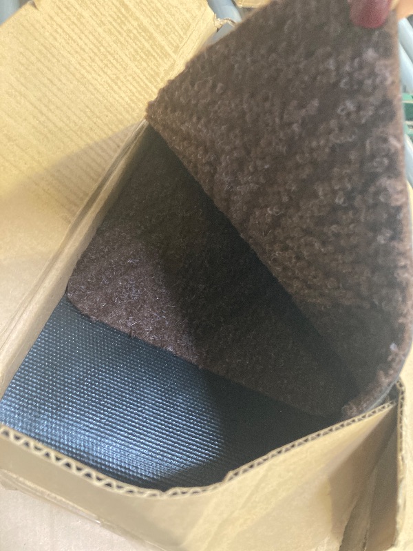 Photo 1 of Indoor and Outdoor Carpet Stair Treads - 32" x 8" Non-Slip Stair Treads Carpet for Wooden Steps - Rubber Stair Tread Mats - Stair Rugs Anti Slip for Kids Elders and Dogs – Brown Set of 14
