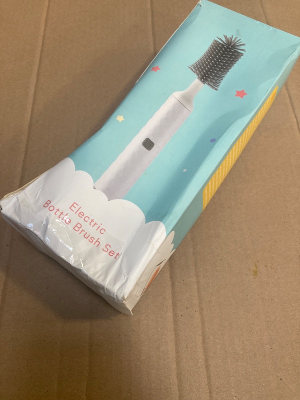 Photo 1 of Electric Baby Bottle Brush Set, Multi-Purpose Cleaner Brushes,360°high-Speed Rotation Cleaning,1500mAh,Waterproof IPX65,Perfect Baby Bottle Brushes,White