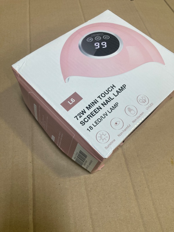 Photo 1 of LadyMisty 72W UV LED Nail Lamp Light Dryer for Nails Gel Polish with 18 Beads 3 Timer Setting & LCD Touch Display Screen, Auto Sensor, Professional Nails, Pink……