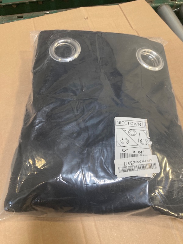 Photo 1 of NICETOWN Black Blackout Curtains for Bedroom 84 inches Long - Light Reducing Thermal Insulated Solid Grommet Curtains/Panels/Drapes for Living Room (Set of 2, W52 x L84)