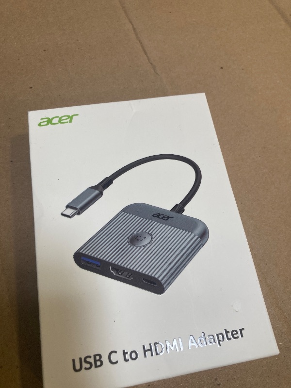 Photo 1 of acer USB C to HDMI Adapter, 4K@60Hz HDMI to Type C Adapter with 100W PD, USB A 3.0 Port, 3 in 1 USBC Digital av Multiport Converter for Laptop, MacBook, iPad, iPhone 15/16, Tablets, Switch, etc