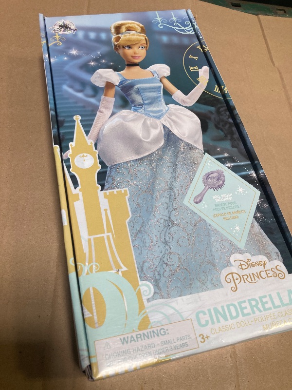 Photo 1 of Disney Store Official Disney Princess Classic Doll (Cinderella), 11 Inches, Includes Brush with Molded Details, Fully Posable Toy in Classic Outfit - Disney Princess Toys for Girls